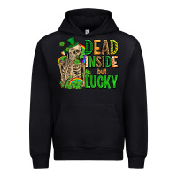 Black dead inside but lucky  with skeleton Urban Hoodie - AdoDesignShop