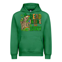 Emerald dead inside but lucky  with skeleton Urban Hoodie - AdoDesignShop