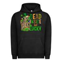 Pigment Black dead inside but lucky  with skeleton Urban Hoodie - AdoDesignShop