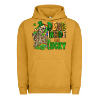 Pigment Peanut Butter dead inside but lucky  with skeleton Urban Hoodie - AdoDesignShop