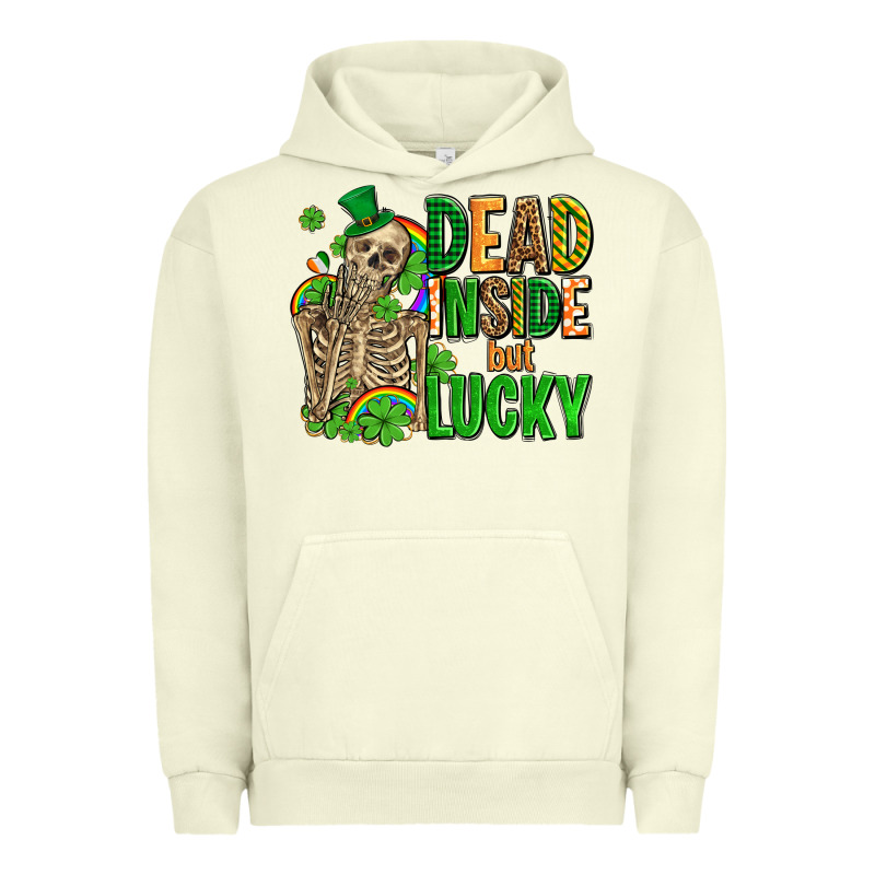 Dead Inside But Lucky  With Skeleton Urban Hoodie by AdoDesignShop | Teevron