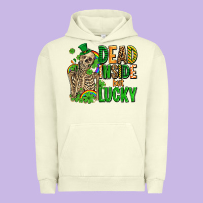 Dead Inside But Lucky  With Skeleton Urban Hoodie Designed By Adodesignshop