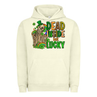 Pigment Pistachio dead inside but lucky  with skeleton Urban Hoodie - AdoDesignShop