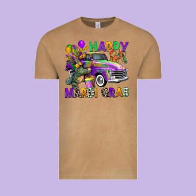 Happy Mardi Gras Truck Vintage Tee Designed By Cowgirlartshop