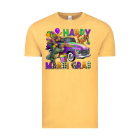 Vintage Mustard happy mardi gras truck Vintage Tee - CowGirlArtShop