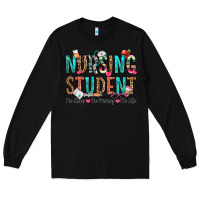 Black nursing student no sleep no money no life Long Sleeve Tee - OliviaCreatesArt