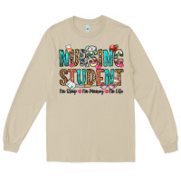 Mushroom nursing student no sleep no money no life Long Sleeve Tee - OliviaCreatesArt