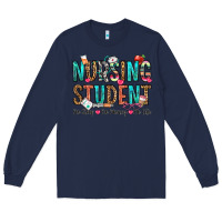 Navy nursing student no sleep no money no life Long Sleeve Tee - OliviaCreatesArt