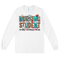 White nursing student no sleep no money no life Long Sleeve Tee - OliviaCreatesArt