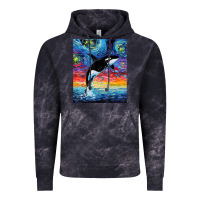 Cloud Black Orca Killer Whale Starry Night Colorful Ocean Art By Aja Vintage Hoodie - trangStudio