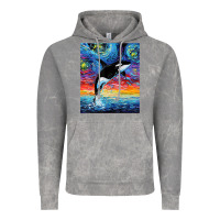 Cloud Rock Orca Killer Whale Starry Night Colorful Ocean Art By Aja Vintage Hoodie - trangStudio