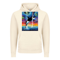 Vintage Artic Orca Killer Whale Starry Night Colorful Ocean Art By Aja Vintage Hoodie - trangStudio