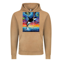 Vintage Camel Orca Killer Whale Starry Night Colorful Ocean Art By Aja Vintage Hoodie - trangStudio