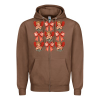Chestnut Valentines Eros and bow Zipper Hoodie - CowhideDigitalArt