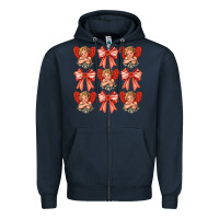 Navy Valentines Eros and bow Zipper Hoodie - CowhideDigitalArt