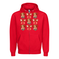 Red Valentines Eros and bow Zipper Hoodie - CowhideDigitalArt
