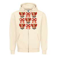 Sandshell Valentines Eros and bow Zipper Hoodie - CowhideDigitalArt