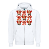 White Valentines Eros and bow Zipper Hoodie - CowhideDigitalArt