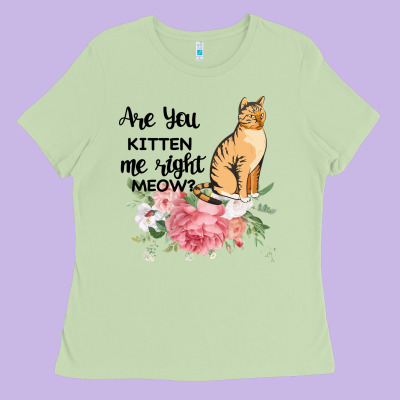 Are You Kitten Me Right Meow Ladies Tee Designed By Bettercallsaul