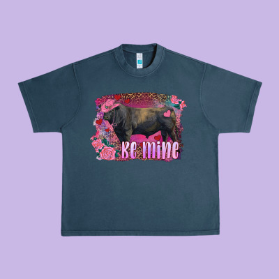 Be Mine Black Angus Bull Urban Heavy Tee Designed By Ranaportraitstore