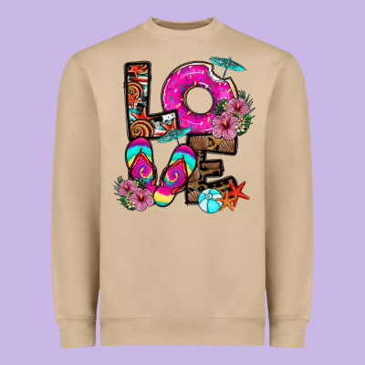 Love Summer Heavyweight Sweatshirt Designed By Cowhidedigitalart
