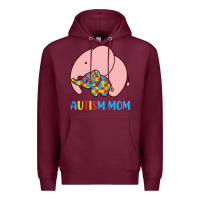 Burgundy autism awareness autism mom Premium Hoodie - CowhideDigitalArt