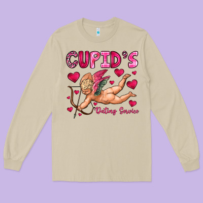 Cupid S Dating Service Long Sleeve Tee Designed By Oliviacreatesart