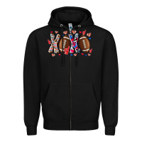 Black Xox Football Zipper Hoodie - CowhideDigitalArt