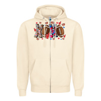 Sandshell Xox Football Zipper Hoodie - CowhideDigitalArt