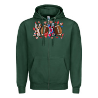Sports Green Xox Football Zipper Hoodie - CowhideDigitalArt