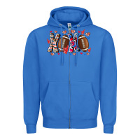 True Royal Xox Football Zipper Hoodie - CowhideDigitalArt