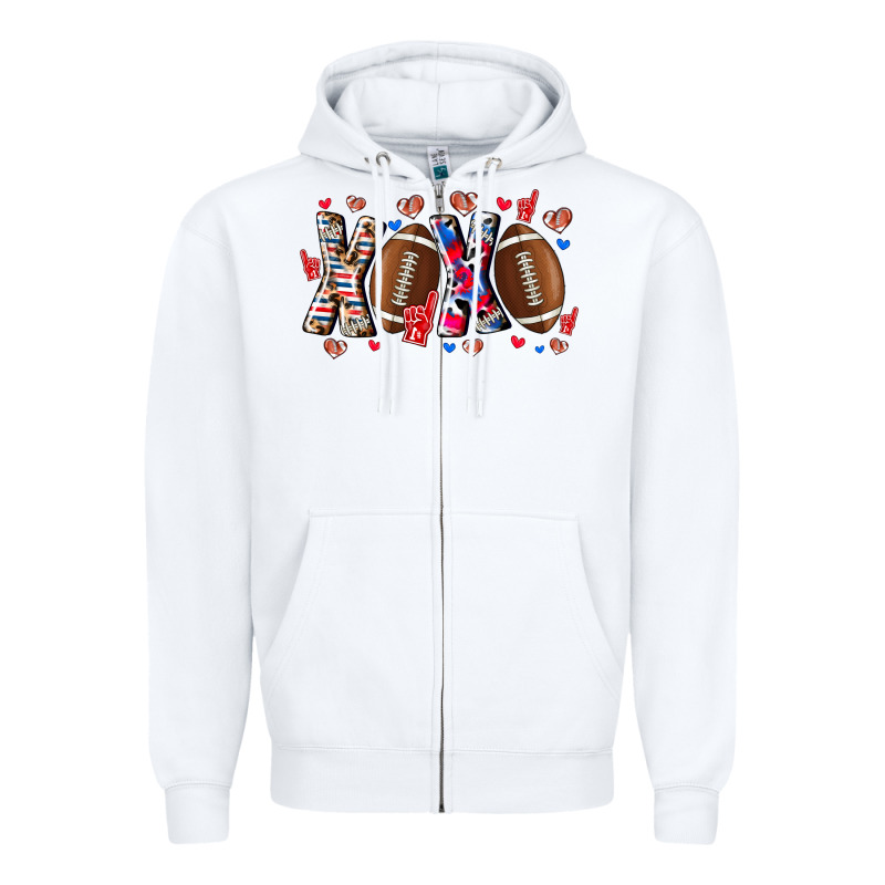 Xox Football Zipper Hoodie by CowhideDigitalArt | Teevron