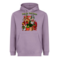 Lavender happy holidays gnomes truck Heavyweight Hoodie - BarkalooDesign