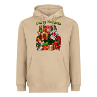 Happy Holidays Gnomes Truck Heavyweight Hoodie | Teevron