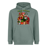 Sage happy holidays gnomes truck Heavyweight Hoodie - BarkalooDesign