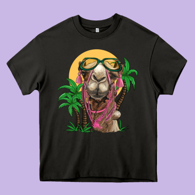 Camel With Oasis Heavy Core Tee Designed By Barkaloodesign