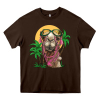 Chocolate Brown camel with oasis Heavy Core Tee - BarkalooDesign