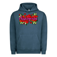 Pigment Midnight Navy Chingona with roses Urban Hoodie - AdoDesignShop