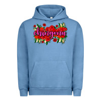 Pigment Pebble Blue Chingona with roses Urban Hoodie - AdoDesignShop