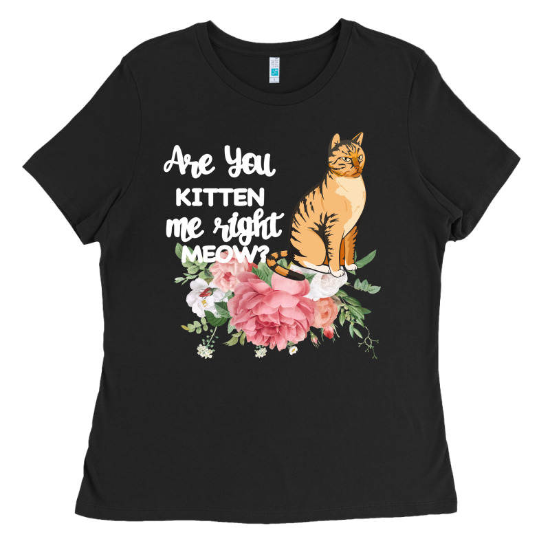 Cat Maine Coon Gift Kidding Kitten Meow Pussycat Ladies Tee by Bettercallsaul | Teevron