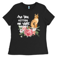 Black Cat Maine coon gift kidding kitten meow pussycat Ladies Tee - Bettercallsaul