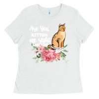 White Cat Maine coon gift kidding kitten meow pussycat Ladies Tee - Bettercallsaul