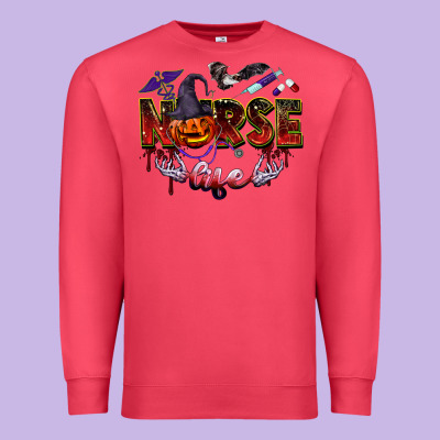 Halloween Nurse Life Premium Sweatshirt Designed By Barkaloodesign