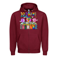 Burgundy 100 Days Of Making The Whole Class Shimmer Zipper Hoodie - CowhideDigitalArt