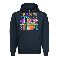 Navy 100 Days Of Making The Whole Class Shimmer Zipper Hoodie - CowhideDigitalArt