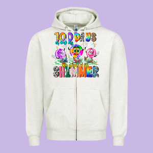 100 Days Of Making The Whole Class Shimmer Zipper Hoodie Designed By Cowhidedigitalart