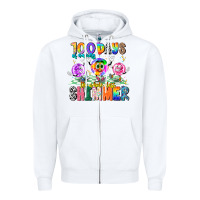 White 100 Days Of Making The Whole Class Shimmer Zipper Hoodie - CowhideDigitalArt