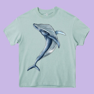 Humpback Whale Jumping Heavy Core Tee Designed By Barkaloodesign
