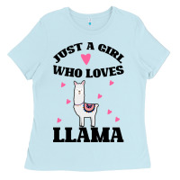 Baby Blue Llama Just A Girl Who Loves Llamas Ladies Tee - Bettercallsaul