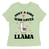 Matcha Llama Just A Girl Who Loves Llamas Ladies Tee - Bettercallsaul